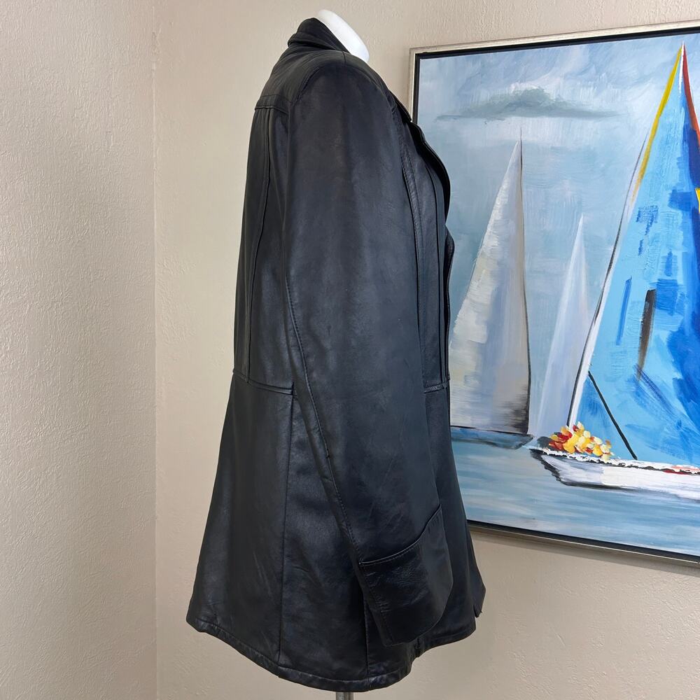 Vintage Reed Sportswear Black Leather Men’s Coat size XL - Picture 5 of 10